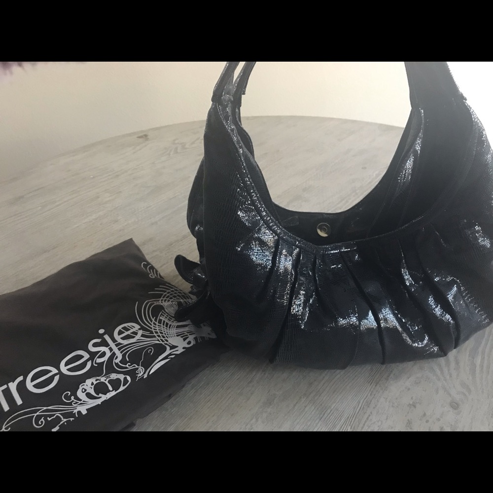 Treesje Black Snake Skin Purse